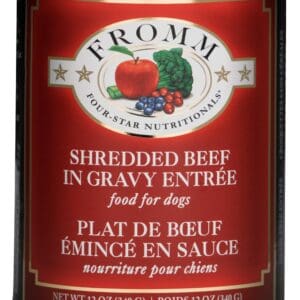 LR four star dog can shredded beef in gravy entree 12oz 072705118762