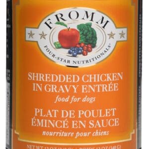 LR four star dog can shredded chicken in gravy entree 12oz 072705118809