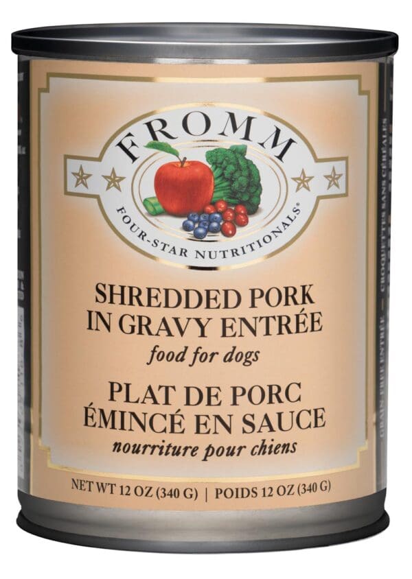 LR four star dog can shredded pork in gravy entree 12oz 072705118786