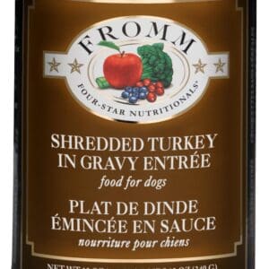 LR four star dog can shredded turkey in gravy entree 12oz 072705118823