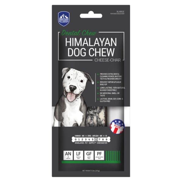 himalayan pet supply cheese char charcoal cheese dog dental treats x large