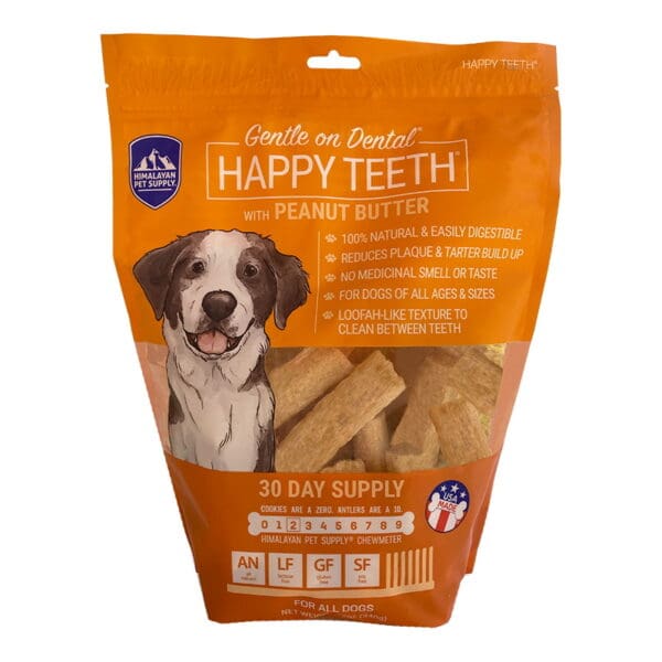 himalayan pet supply dental peanut butter flavor dog treats 30 count