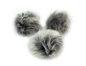 rabbit fur pom pom balls 3 pack cat toy pure gray and white 1 300x230 1