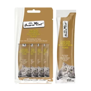 Fussie Cat Chicken with Beef in Goat Milk Puree 4 Pack